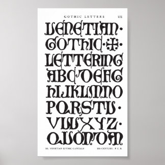 Gothic Letters Typography Print