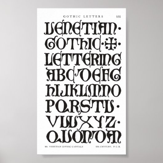 Gothic Letters Typography Print (Voorkant)