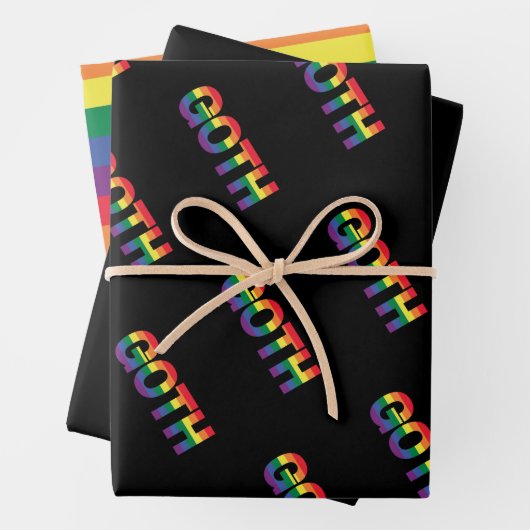 Gothic LGBTQ+ Regenbogen Inpakpapier Vel (In situ)