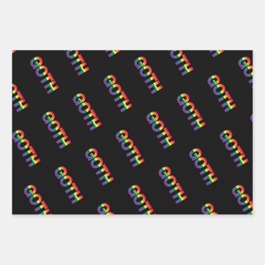 Gothic LGBTQ+ Regenbogen Inpakpapier Vel (Voorkant)