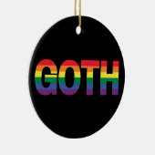 Gothic LGBTQ+ Regenbogen Keramisch Ornament (Rechts)