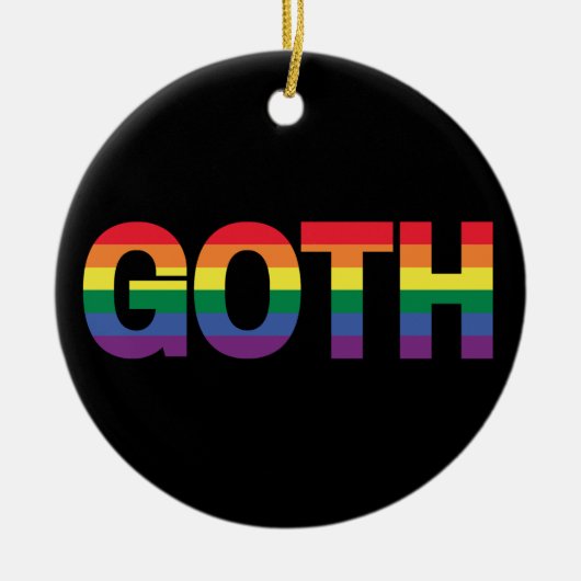 Gothic LGBTQ+ Regenbogen Keramisch Ornament (Voorkant)