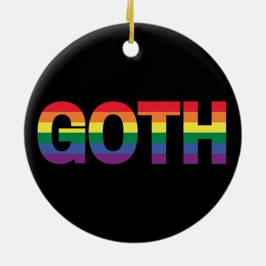 Gothic LGBTQ+ Regenbogen Keramisch Ornament (Achterkant)