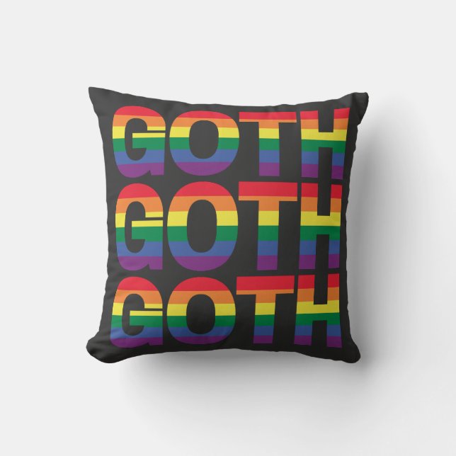 Gothic LGBTQ+ Regenbogen Kussen (Voorkant)