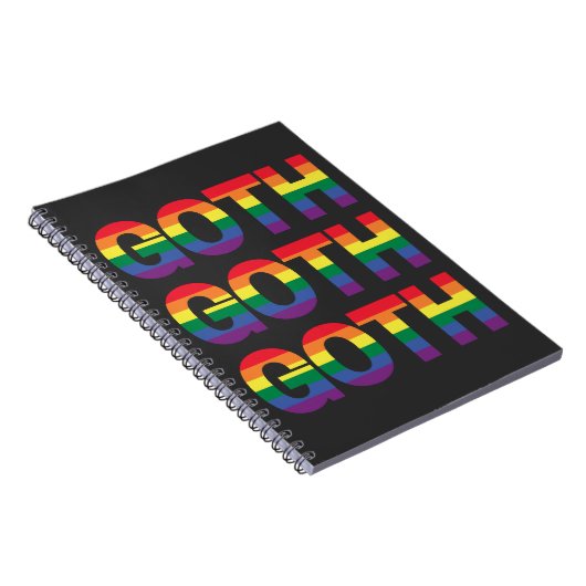 Gothic LGBTQ+ Regenbogen Notitieboek (Rechterzijde)