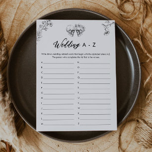GOTHIC LIEFDE Bruiloft A-Z Vrijgezellenfeest Spel  Kaart