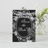 Gothic  Lijst, Crow and Lights Gothic Wedding Save The Date (Staand voorkant)