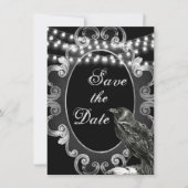 Gothic Lijst, Crow and Lights Gothic Wedding Save The Date (Voorkant)
