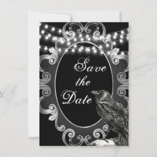 Gothic  Lijst, Crow and Lights Gothic Wedding Save The Date