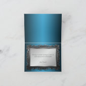 Gothic Lijst Grey Blue Bedankkaart (Binnen)