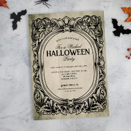 Gothic Lijst Halloween Party Invitation Kaart