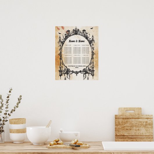 Gothic Lijst Table Plan Wedding Poster Seating (Keuken)