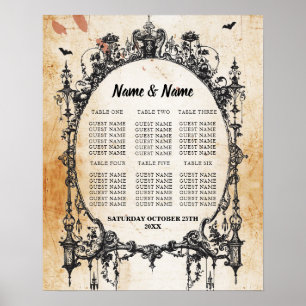 Gothic Lijst Table Plan Wedding Poster Seating