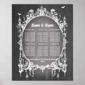 Gothic Lijst Table Plan Wedding Poster Seating (Voorkant)