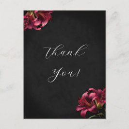 Gothic Lily Floral Wedding Bedankt voor Kaart