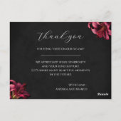 Gothic Lily Floral Wedding Bedankt voor Kaart (Achterkant)