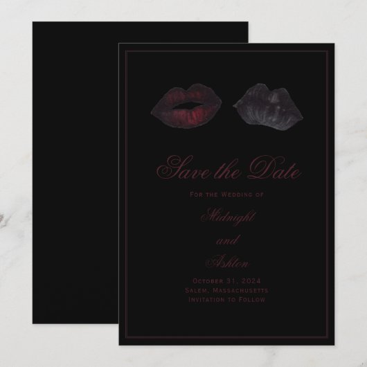 Gothic Lips Save the Date (Voorkant / Achterkant)