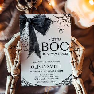 Gothic Little Boo Baby shower Invitation Kaart