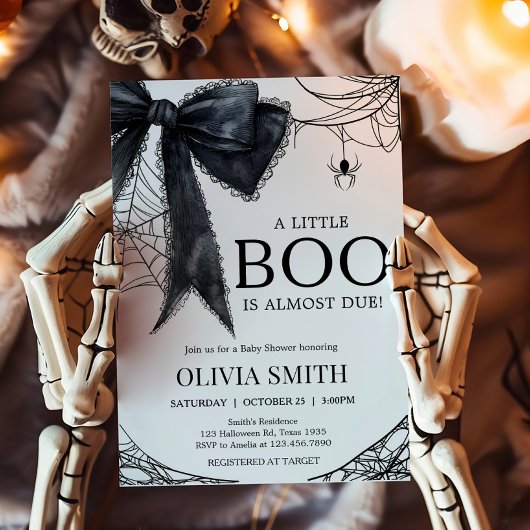 Gothic Little Boo Baby shower Invitation Kaart