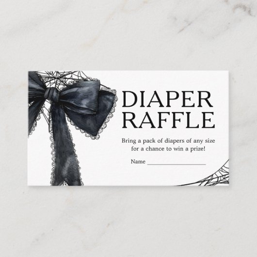 Gothic Little Boo Baby shower Luier Raffle Informatiekaartje (Voorkant)
