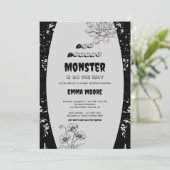 Gothic Little Monster Baby Shower Design Kaart (Staand voorkant)
