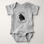 Gothic Little Raven Black Baby Bird Romper (Voorkant)