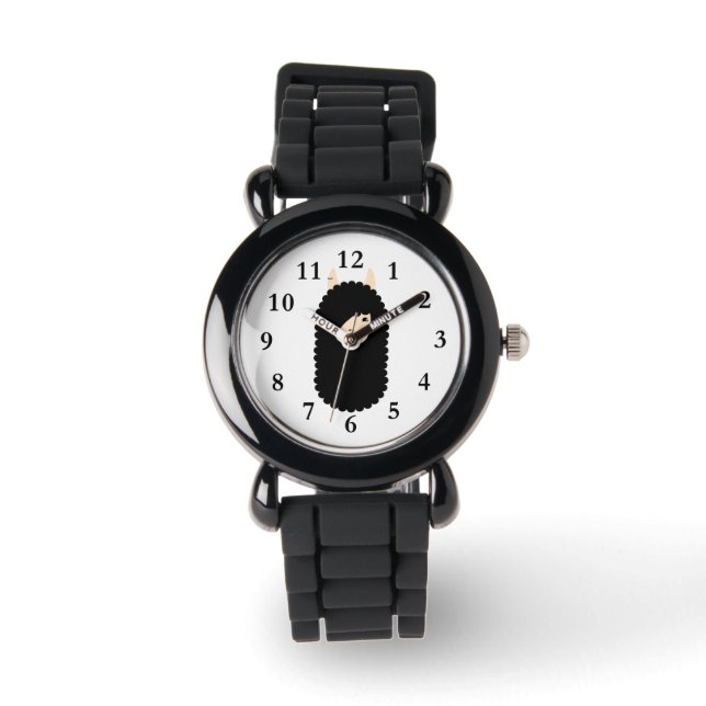 Gothic Llama Emoji Horloge (Voorkant)