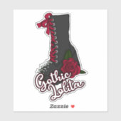 Gothic Lolita Boot Red Rose Slogan Vinyl Sticker (Vel)