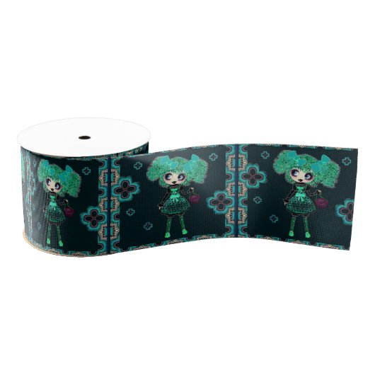 Gothic Lolita child emerald and black Grosgrain Lint (Spoel)