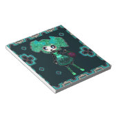 Gothic Lolita child emerald and black Notitieblok (Schuin)