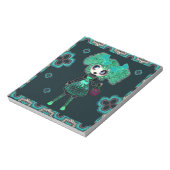 Gothic Lolita child emerald and black Notitieblok (Linkerzijde)