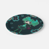 Gothic Lolita child emerald and black Papieren Bordje (Gekanteld)