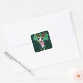 Gothic Lolita meisje smaragd meisjesachtige gesche Vierkante Sticker (Envelop)