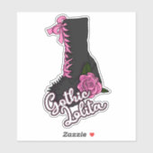 Gothic Lolita Slogan Pink Rose Boot Vinyl Sticker (Vel)