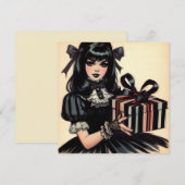 Gothic Lolita Spooky Gothic Christmas Feestdagenkaart (Voorkant / Achterkant)