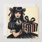 Gothic Lolita Spooky Gothic Christmas Feestdagenkaart (Voorkant)