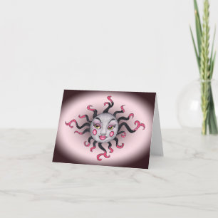 Gothic Look Fantasy Sun Grey  Face Pink Kaart