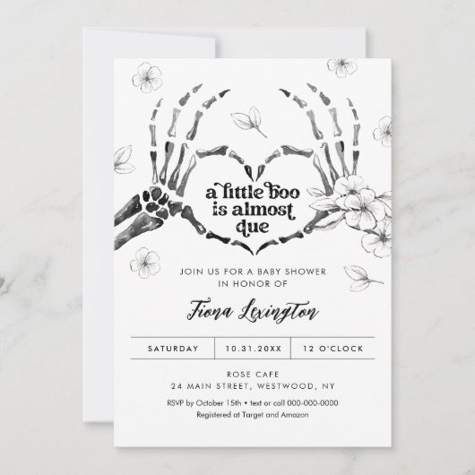 Gothic Love Halloween Baby shower Uitnodiging (Voorkant)