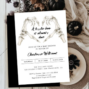 Gothic Love Heart Halloween Baby shower Invitation Kaart