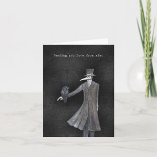 Gothic Love Plague Doctor met een Raven Valentijns Kaart
