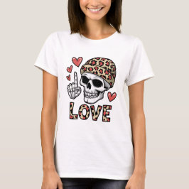 Gothic Love - Schedel met Leopard Print Beanie T-shirt