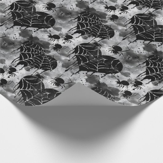 Gothic Love Spooky Spookweb met harten Cadeaupapier (Hoek)