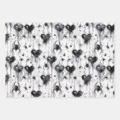 Gothic Love Spooky Spookweb met harten Inpakpapier Vel (Voorkant 3)