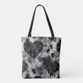 Gothic Love Spooky Spookweb met harten Tote Bag (Achterkant)