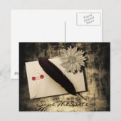 Gothic Love Steampunk Wedding Bewaar de datum Aankondigingskaart (Voorkant / Achterkant)