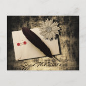 Gothic Love Steampunk Wedding Bewaar de datum Aankondigingskaart (Voorkant)