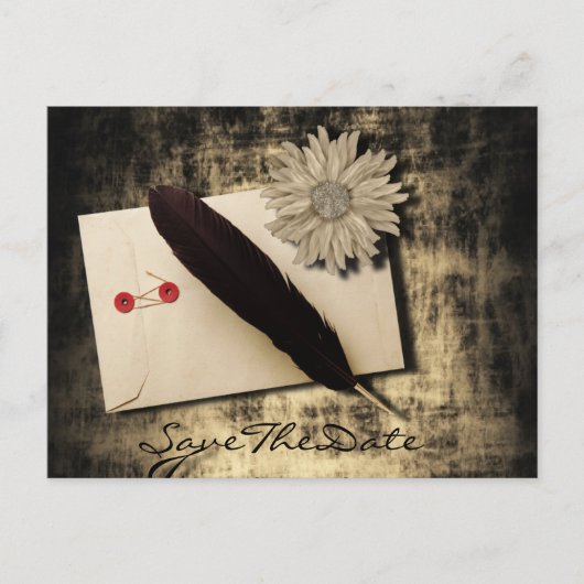 Gothic Love Steampunk Wedding Bewaar de datum Aankondigingskaart (Voorkant)