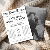 Gothic Love Times Monogram Krant Foto Bruiloft Save The Date