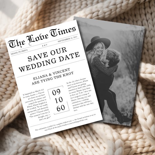 Gothic Love Times Monogram Kranten Foto Bruiloft Save The Date