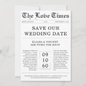 Gothic Love Times Monogram Kranten Foto Bruiloft Save The Date (Voorkant)